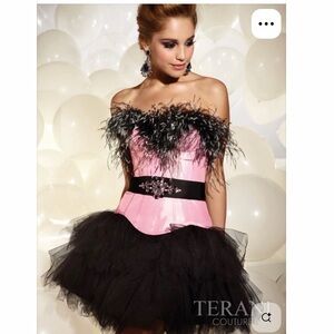 Terani Couture Black and pink Dress New size 10 New with tags